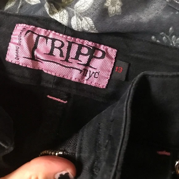 *SOLD* VINTAGE TRIPP NYC PINK CONTRAST STITCH CORSET FLARE JEANS - Picture 8 of 9